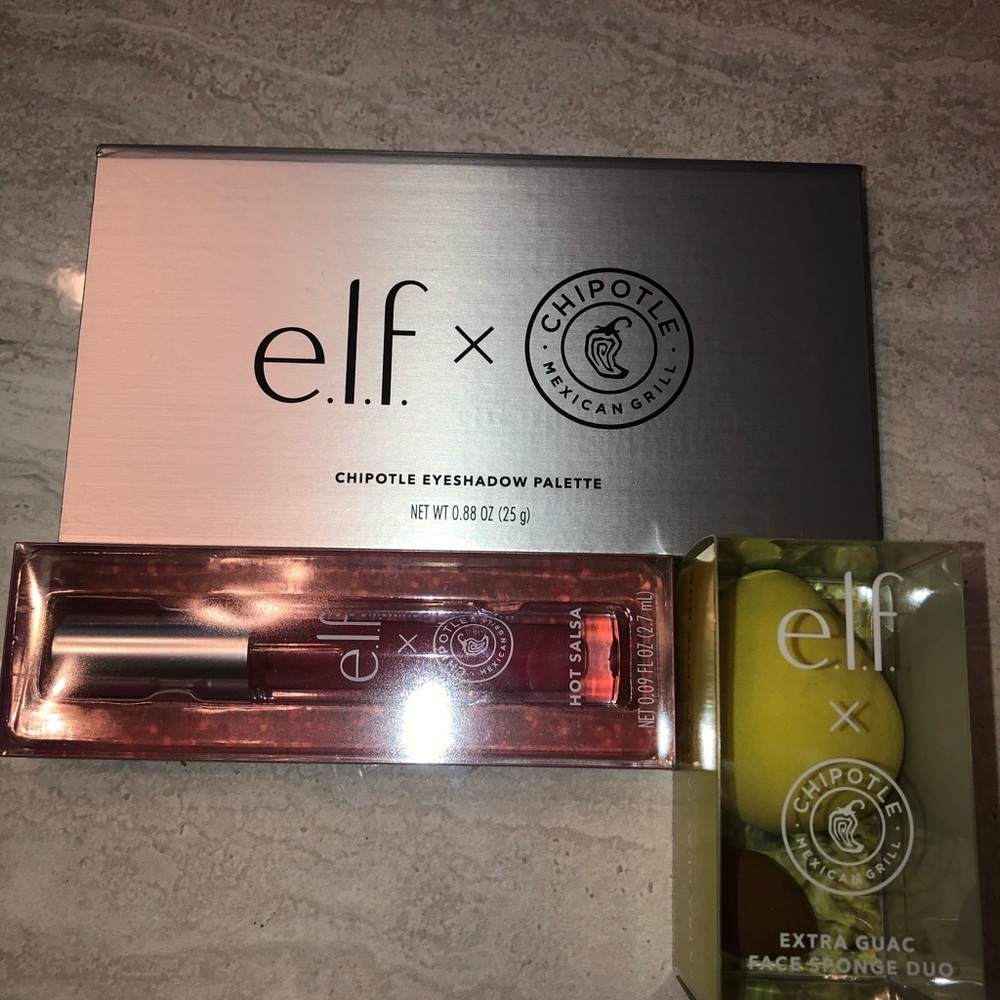 ELF x Chipotle Palette, Sponge Set, & Gloss